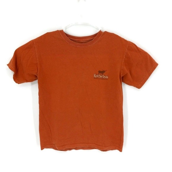 Mens Older Than Real Dirt Texas Graphic T-Shirt Orange Crew Neck Tee M - Picture 1 of 4